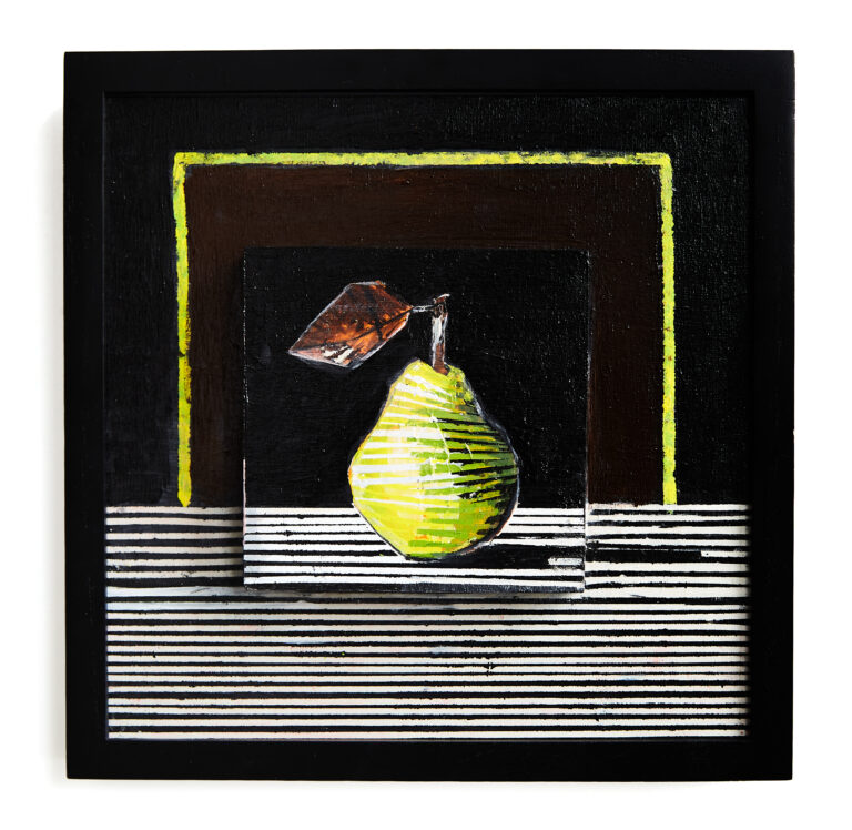 Abstract geometric artwork from Don Hershman’s Still Still 10, featuring intersecting shapes and subtle tonal gradients that convey harmony and quiet tension.