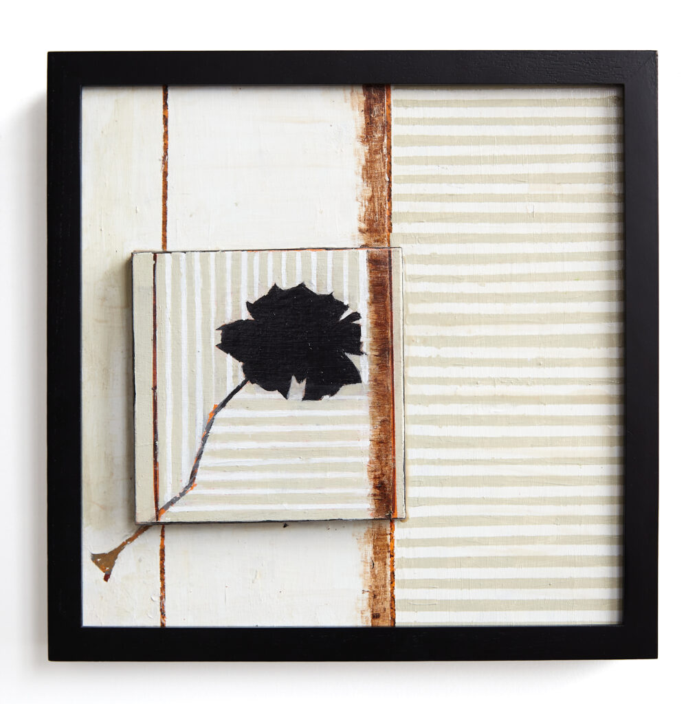 Abstract geometric painting from Don Hershman’s Still Still 16, composed of layered shapes and soft tonal gradients that evoke harmony and quiet strength.