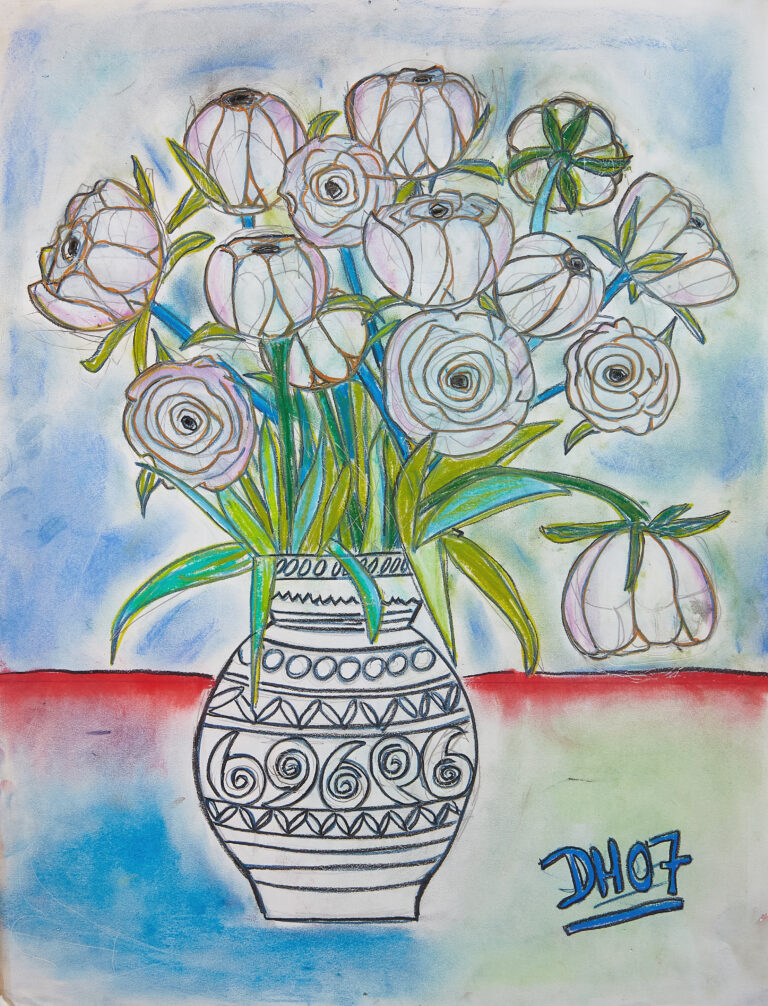 Still life painting by Don Hershman featuring Valentine’s Day-themed elements, including subtle reds and pinks, arranged to evoke intimacy, warmth, and quiet reflection.